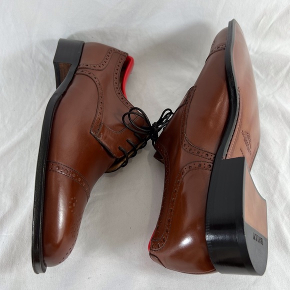 BALLY Brown Leather Derby Semi Brogue Loafers Made in Switzerland Marked as 8US - Picture 6 of 13
